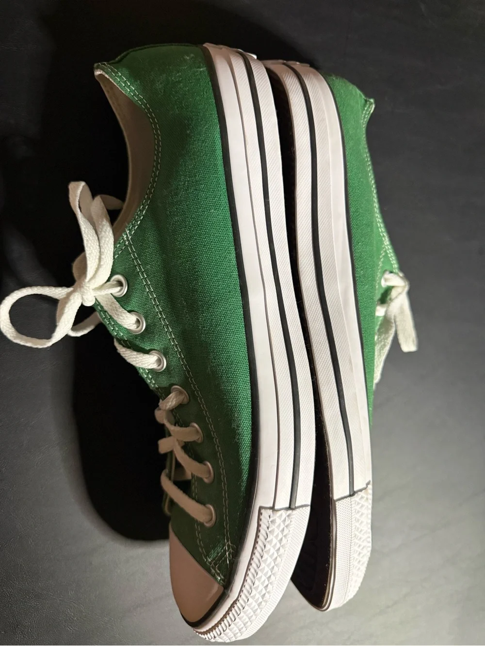 Converse Mens’s Size 13 Green Canvas Low-Top Sneakers with White Accents